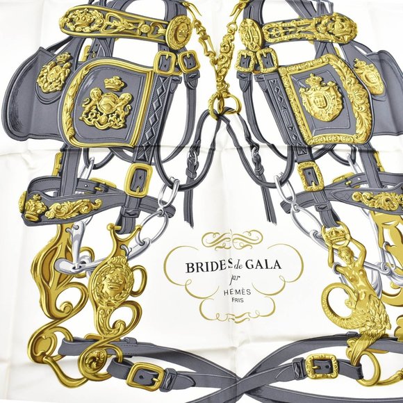 HERMES Multicolor Bride De Gala Carre 35”x35”/90 Silk 100% Scarf  #1341 - Picture 6 of 9